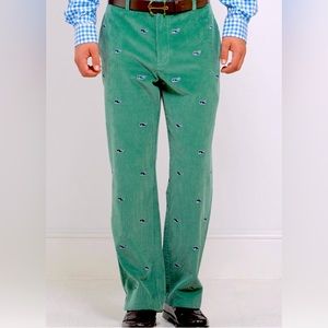 Vineyard Vines Green Whale Corduroy Pants